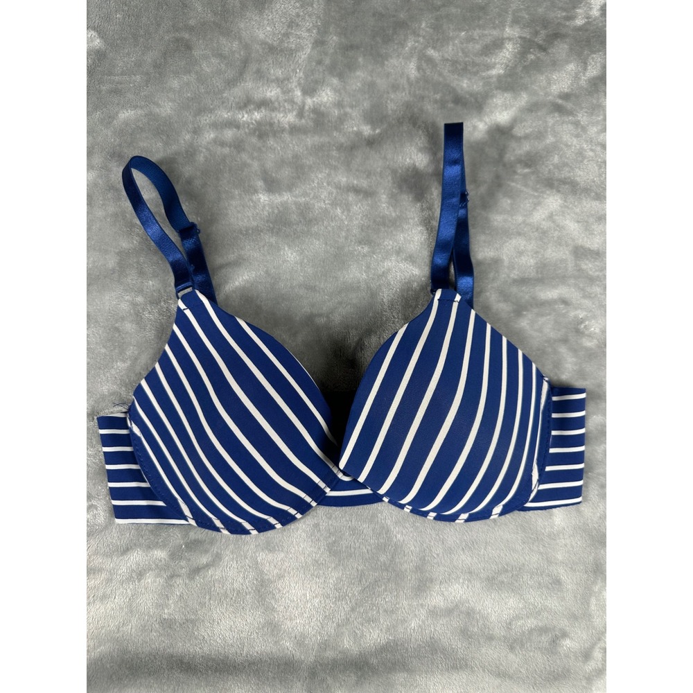 Prima Valentina Bra Womens 34B Blue Striped LY88073‎ Underwire Padded Intimates
